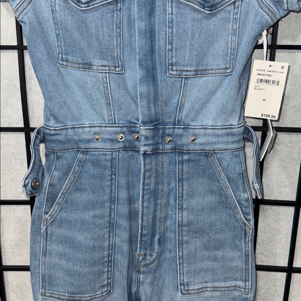 Good American XS – Fit For Success Denim Jumpsuit - Picture 8 of 9
